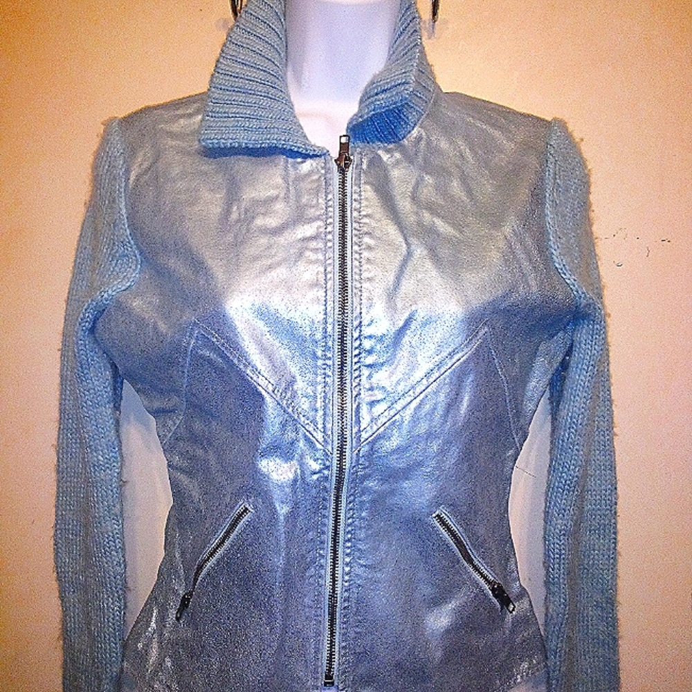 Leather Sweater Jacket